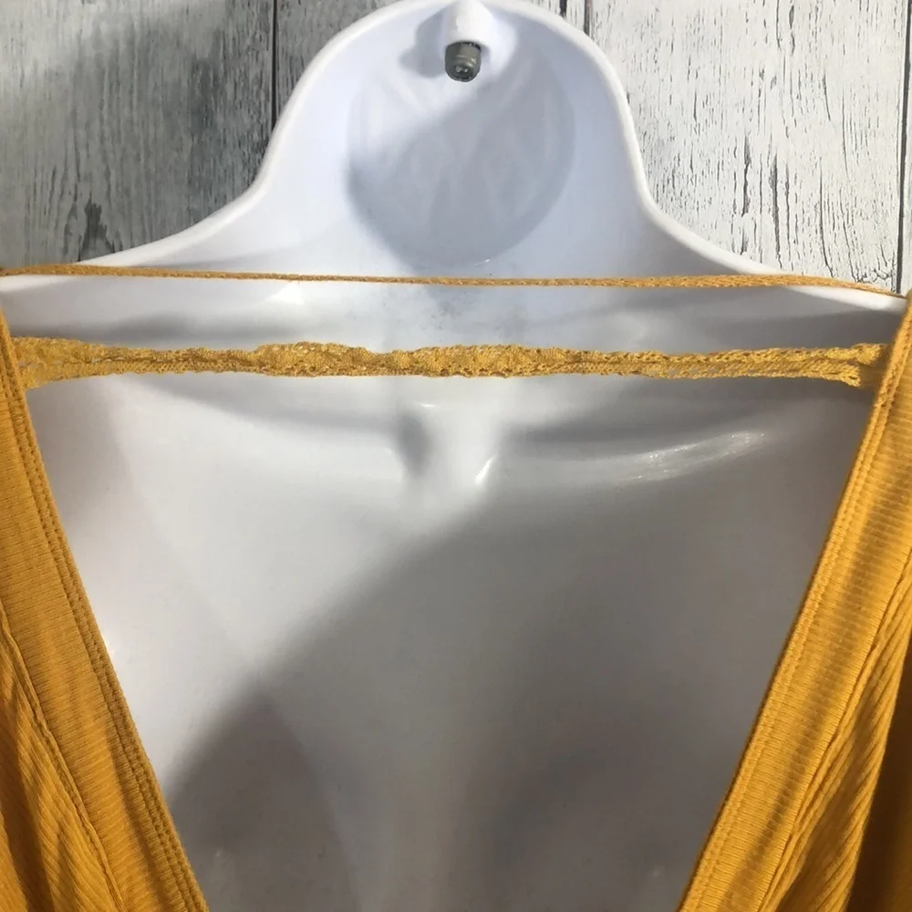 Free People Shimmy Shake Gold Open Back Top Small